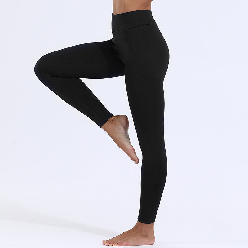 Leggings d'hiver chauds, épais et extensibles en cachemire d'agneau, pantalons de fitness skinny pour femmes