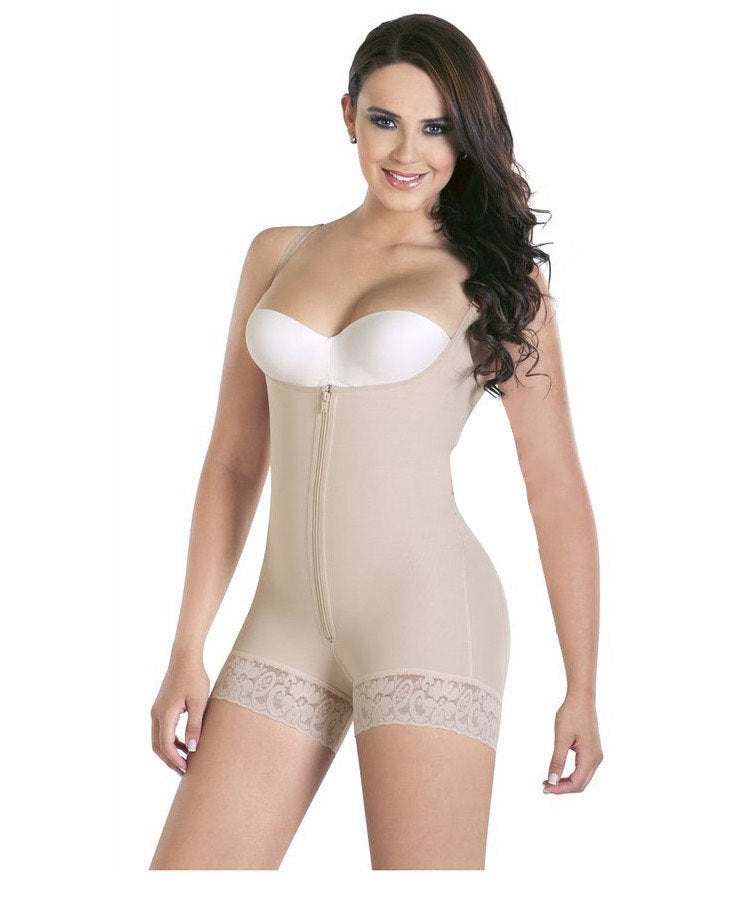 Body Shapewear ouvert à poitrine mi-cuisse 