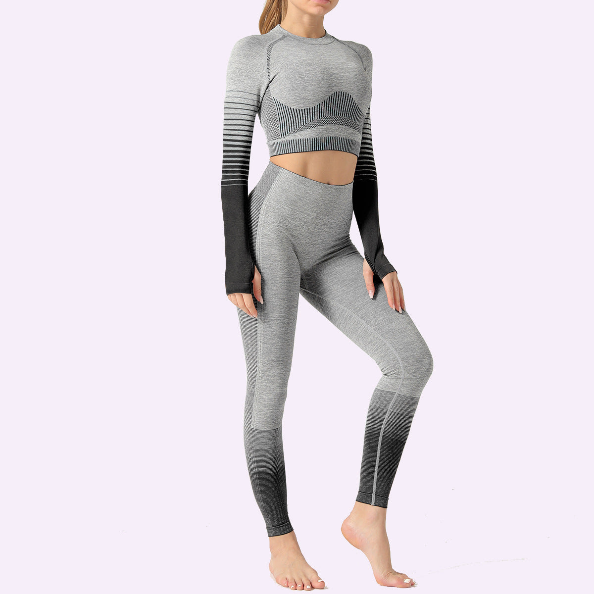 LANTECH Ensembles de yoga pour femmes Gym Fitness Athletic 2 pièces Ensemble de combinaisons de sport Pantalons Leggings Vêtements de sport Leggings Chemises de sport sans couture