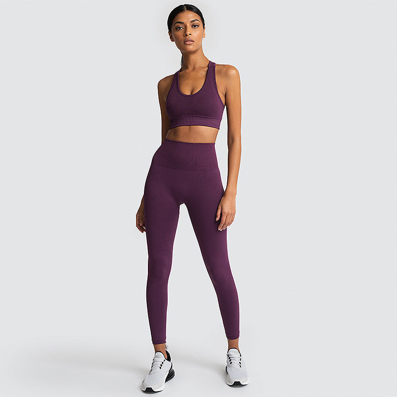 Ensemble de sport sans couture en nylon pour femme