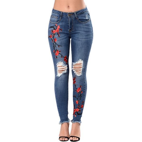 Ripped Jeans For Women Women Jeans Pencil Pants Denim Jeans