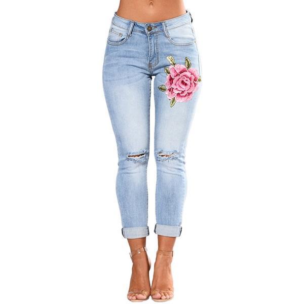 Jeans déchirés pour femmes Jeans pour femmes Pantalons crayon Jeans en denim