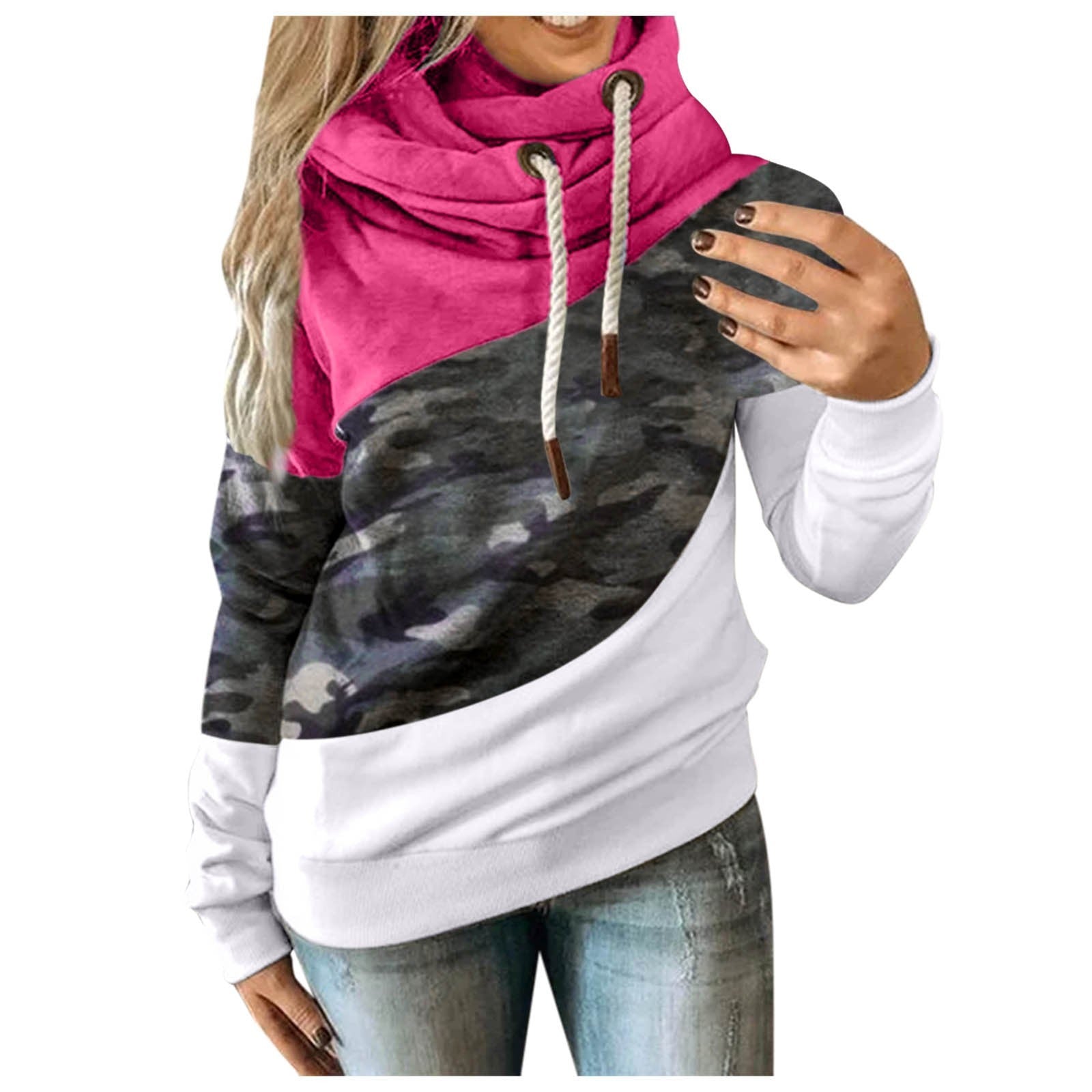 Sweat à capuche camouflage pour femme