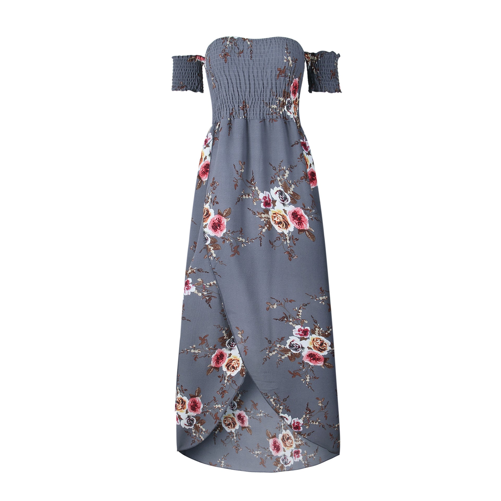 Robe longue style bohème pour femme, robe d'été de plage à épaules dénudées 