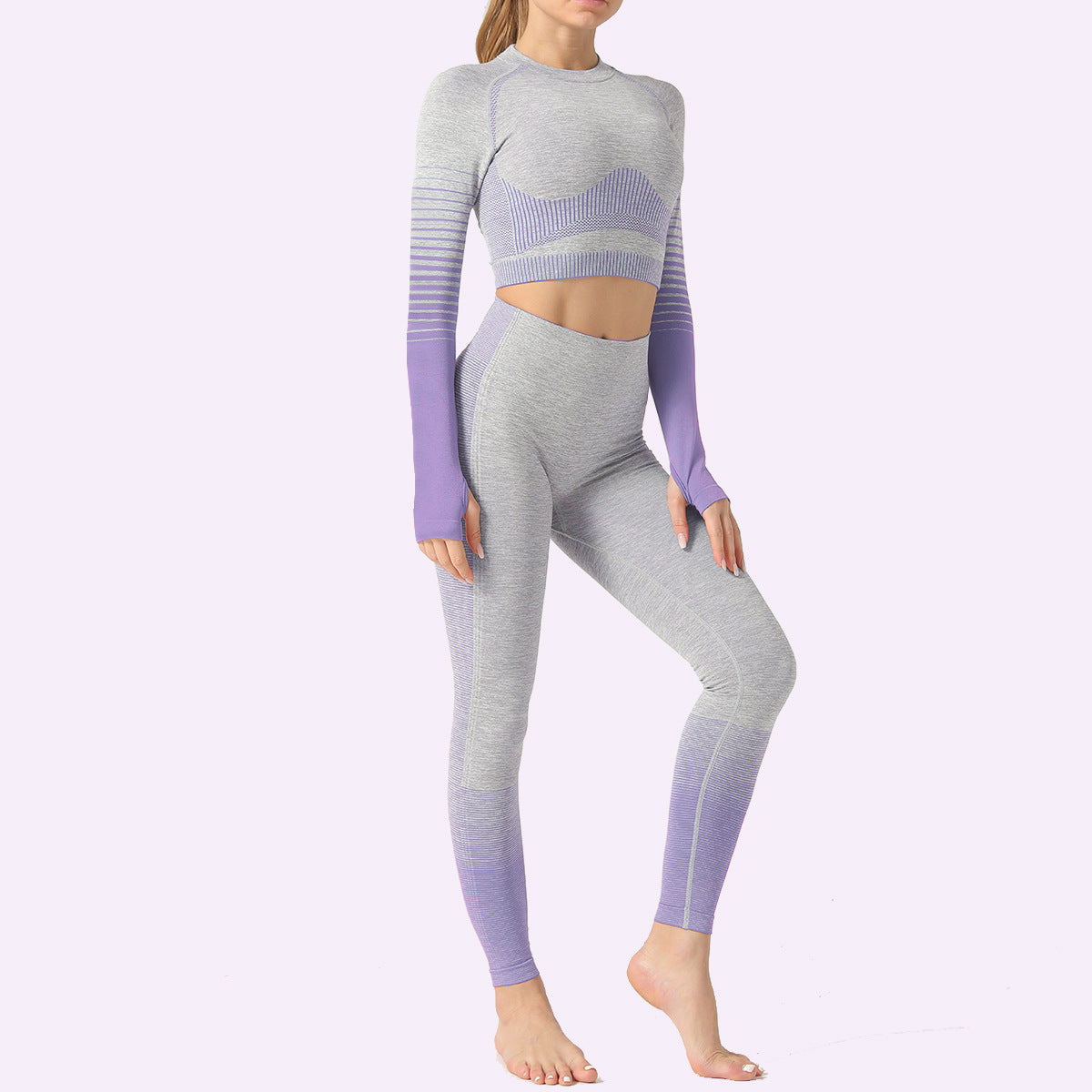 LANTECH Ensembles de yoga pour femmes Gym Fitness Athletic 2 pièces Ensemble de combinaisons de sport Pantalons Leggings Vêtements de sport Leggings Chemises de sport sans couture