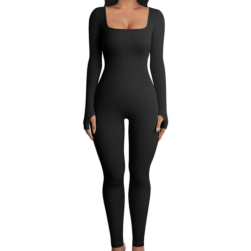 Combinaison sans couture à manches longues Shapewear Combinaison de yoga rehaussante des hanches Combinaison de sport Combinaisons 