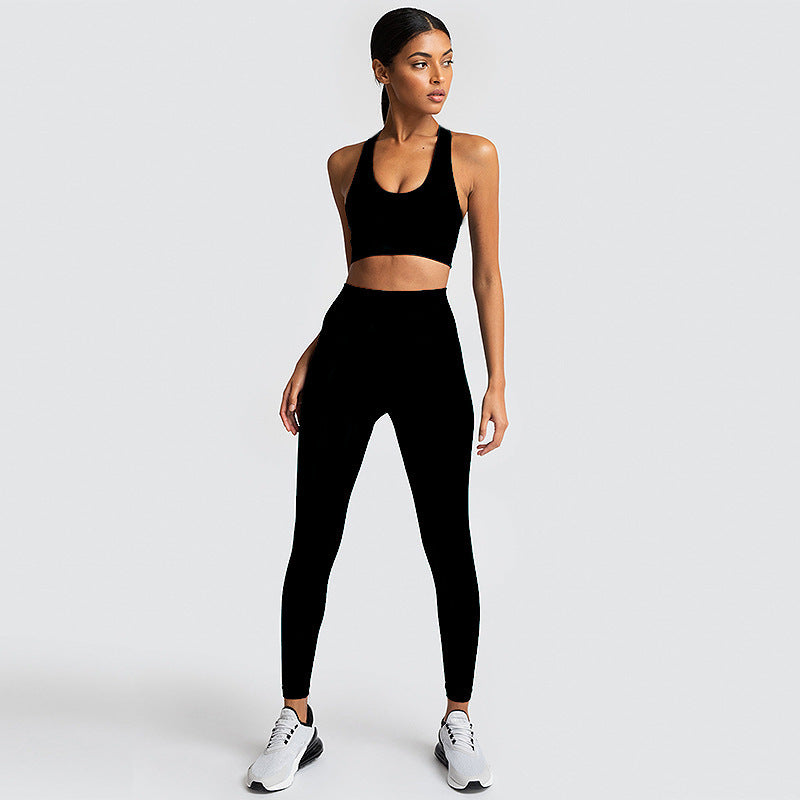 Ensemble de sport sans couture en nylon pour femme