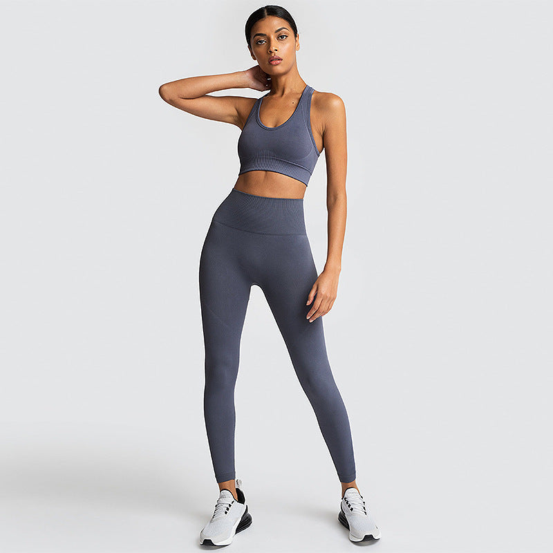 Ensemble de sport sans couture en nylon pour femme