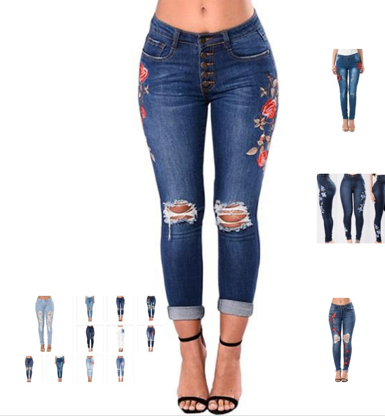 Ripped Jeans For Women Women Jeans Pencil Pants Denim Jeans