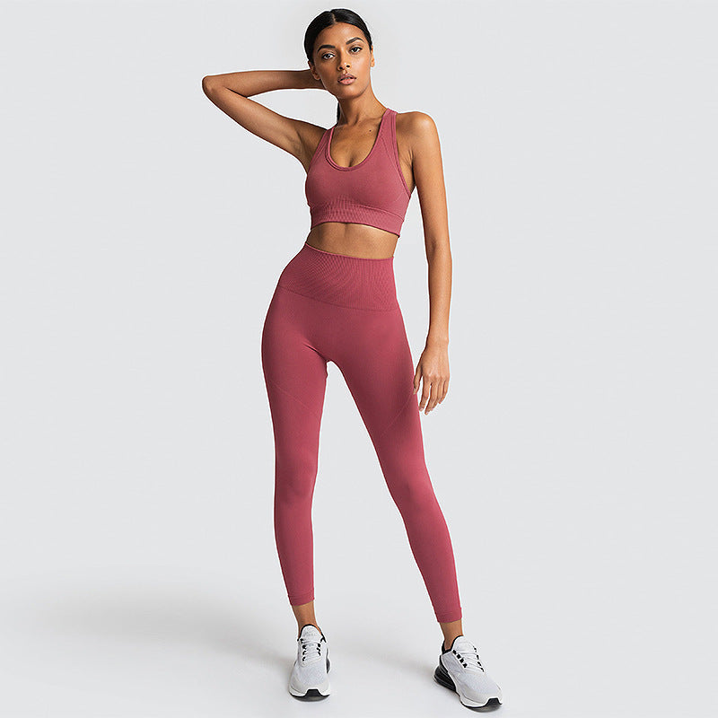 Ensemble de sport sans couture en nylon pour femme