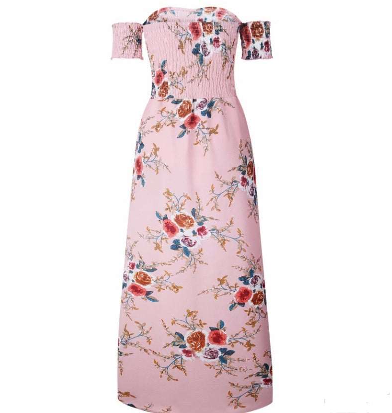 Robe longue style bohème pour femme, robe d'été de plage à épaules dénudées 