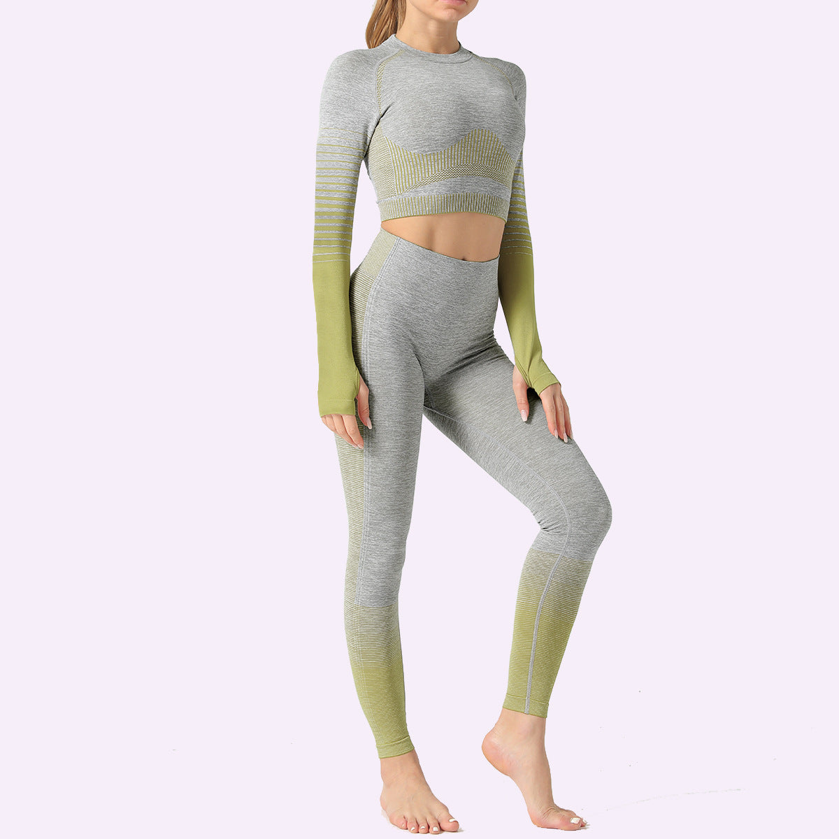 LANTECH Ensembles de yoga pour femmes Gym Fitness Athletic 2 pièces Ensemble de combinaisons de sport Pantalons Leggings Vêtements de sport Leggings Chemises de sport sans couture