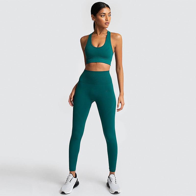 Ensemble de sport sans couture en nylon pour femme