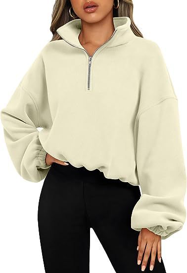 Sweat à capuche ample pour femme, vêtement d'hiver de couleur unie avec fermeture éclair et col montant, vêtement épais et chaud