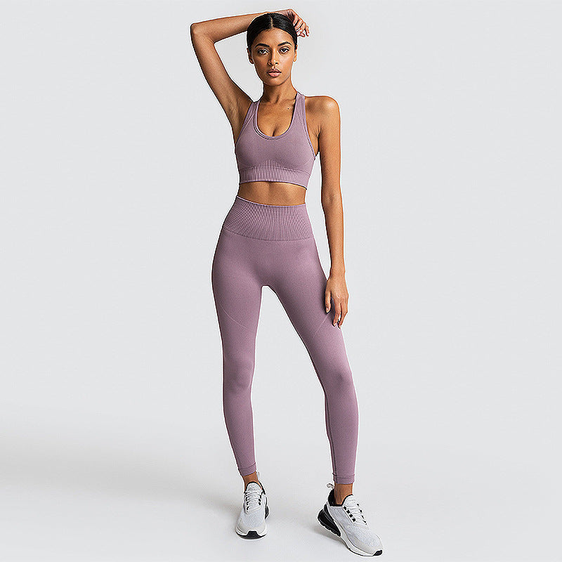 Ensemble de sport sans couture en nylon pour femme