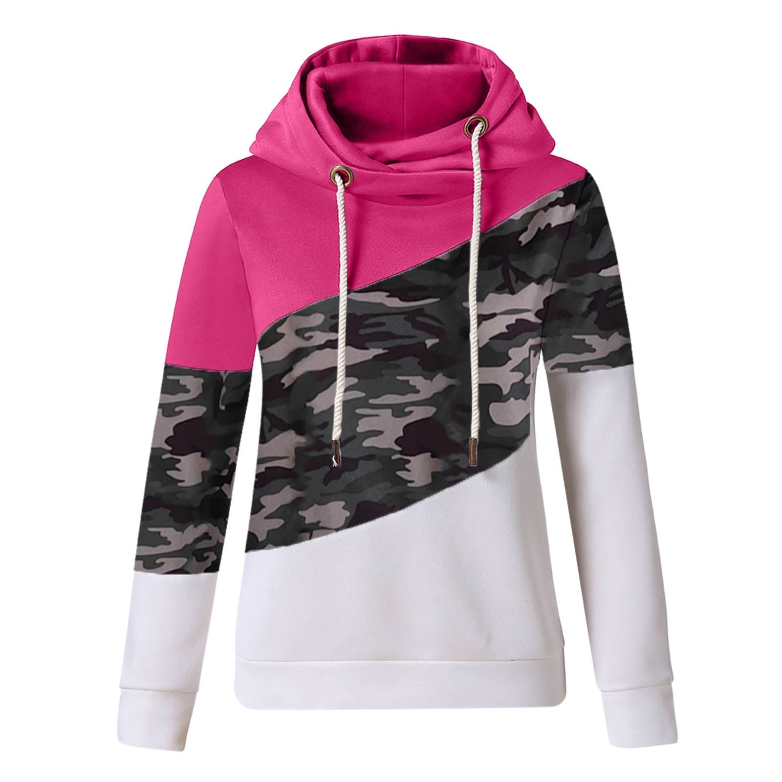 Sweat à capuche camouflage pour femme