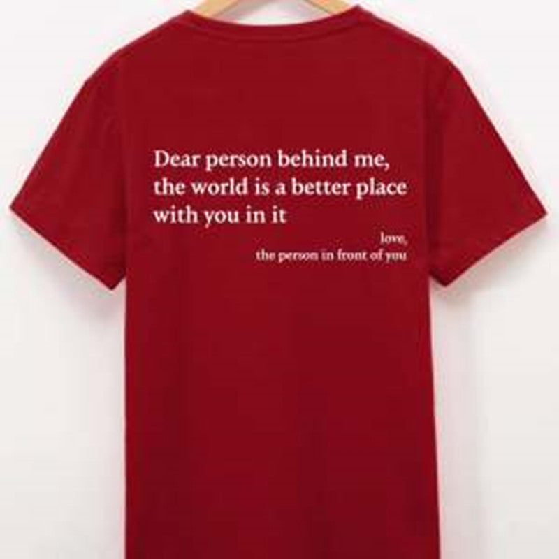 T-shirt à manches courtes et col rond pour femme avec lettres et slogan