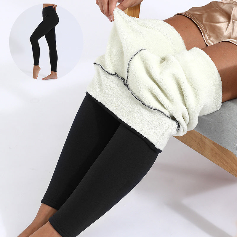 Leggings d'hiver chauds, épais et extensibles en cachemire d'agneau, pantalons de fitness skinny pour femmes