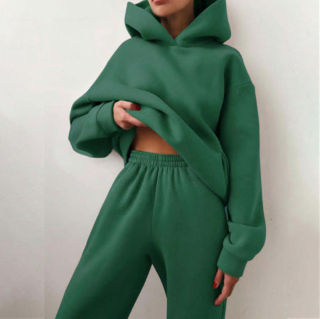 Pull à capuche décontracté pour femme, costume deux pièces, vêtements à capuche, survêtement