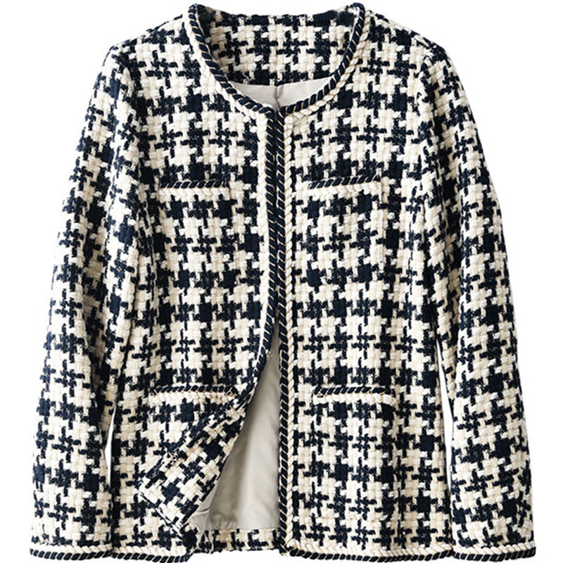 Veste parfumée à petit motif pied-de-poule pour femme