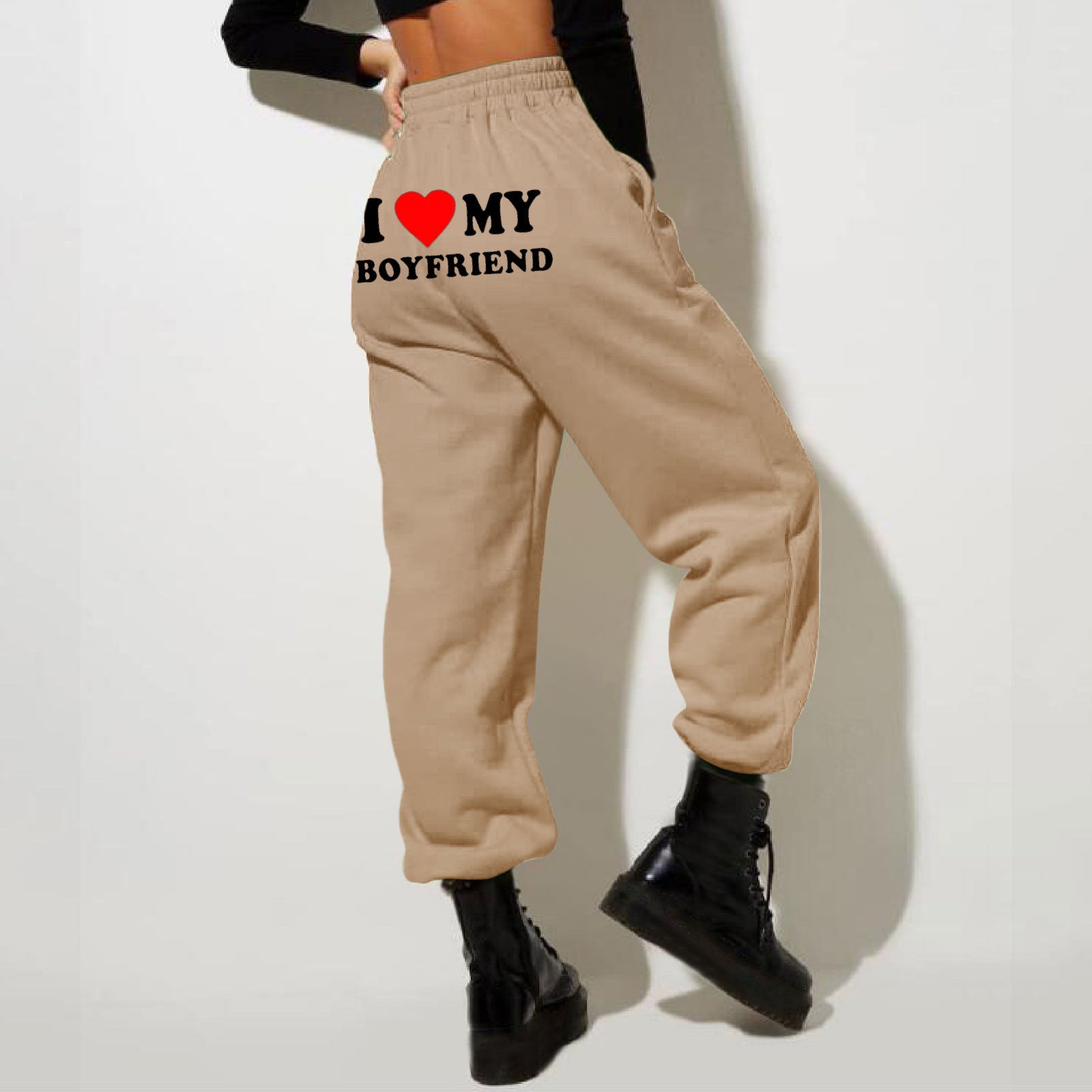 Pantalon imprimé I Love MY BOYFRIEND Pantalon de survêtement décontracté pour hommes et femmes Pantalon de sport